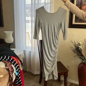 Felicity & Coco, form fitting, grey knit midi dress
